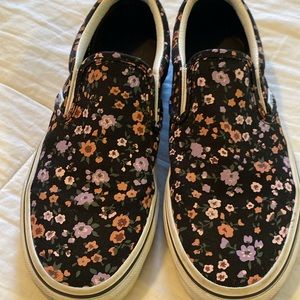 Vans floral design slip on size 7 woman